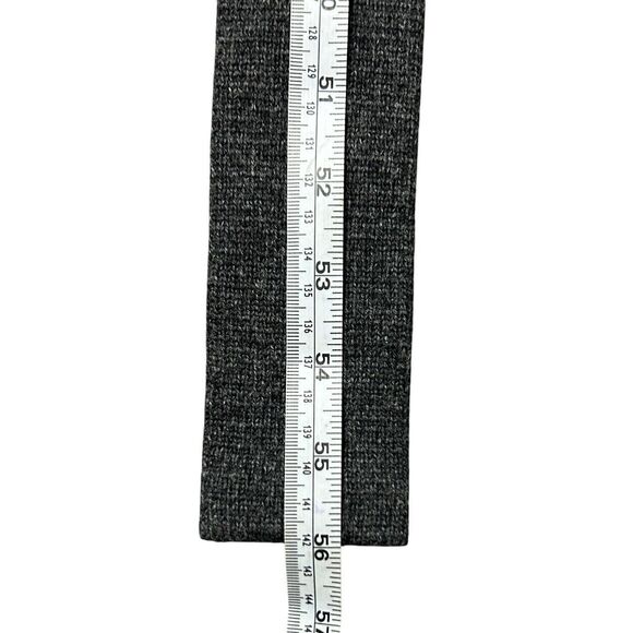 Suitsupply Flat Bottom Necktie 100% Wool Charcoal Gray Knit Preppy Minimalist - Picture 3 of 8